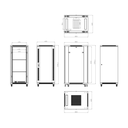 Baie Informatique 27U + plateau +bandeau 6 prises 220V+ ventilateur / RACK-27U-8D