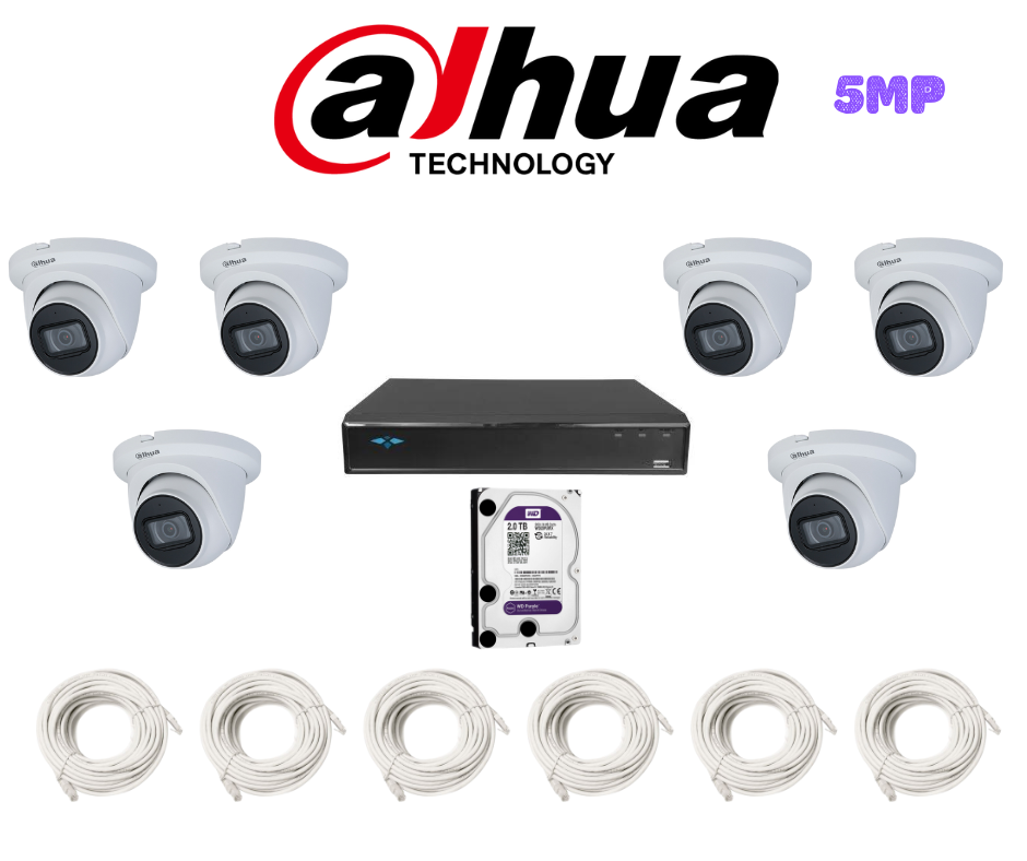 PACK 6 CAMERAS DAHUA 6MP-IP / PACKDA-IP-5MP-6