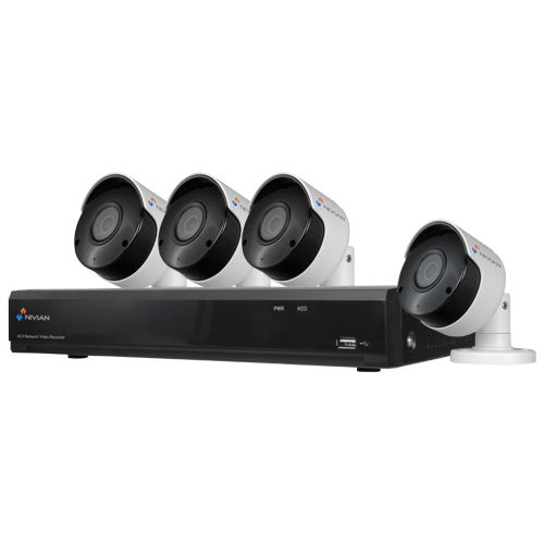 Kit Vidéosurveillance Nivian 8MP (NV-KIT81-4CAM-8M) - 4 caméras incluses (Enregistreur jusqu'à 8 caméras) 