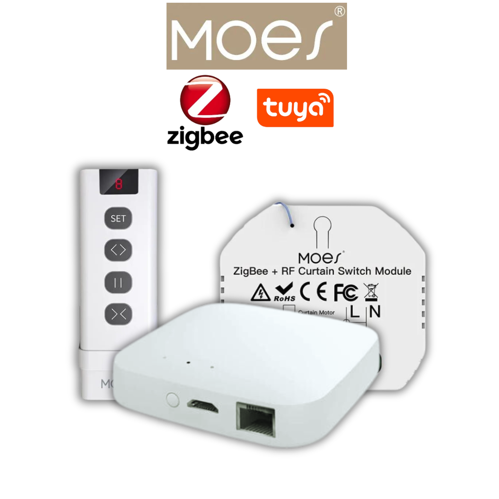 Pack Zigbee volet roulant, télécommande 9 canaux mural + box zigbee