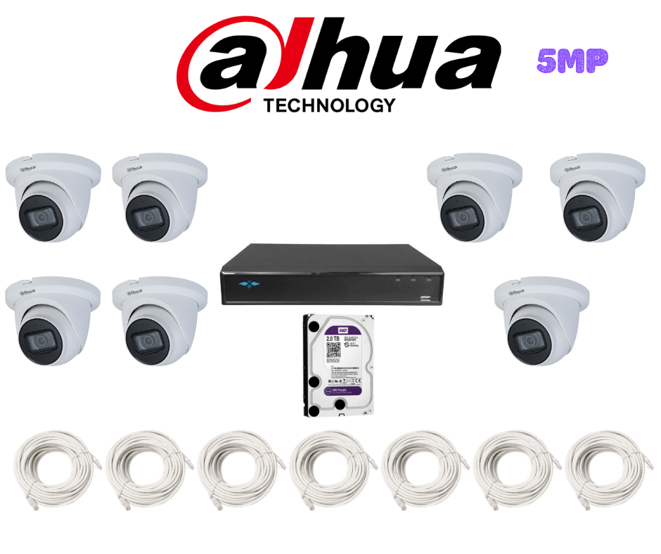 PACK 7 CAMERAS DAHUA 5MP-IP / PACKDA-IP-5MP-7