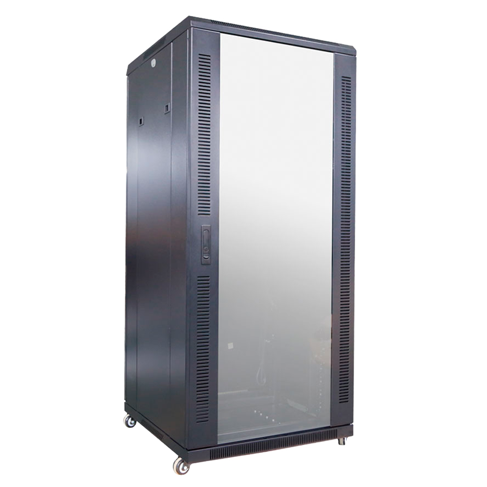 RACK-27UFN / Baie Informatique 27U + plateau +bandeau 6 prises 220V+ 2 ventilateur
