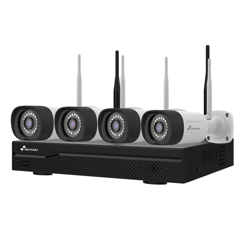  Kit Vidéosurveillance Nivian 3MP (NV-KIT1030W6-4CAM) - 4 caméras incluses (Enregistreur jusqu'à 10 caméras)