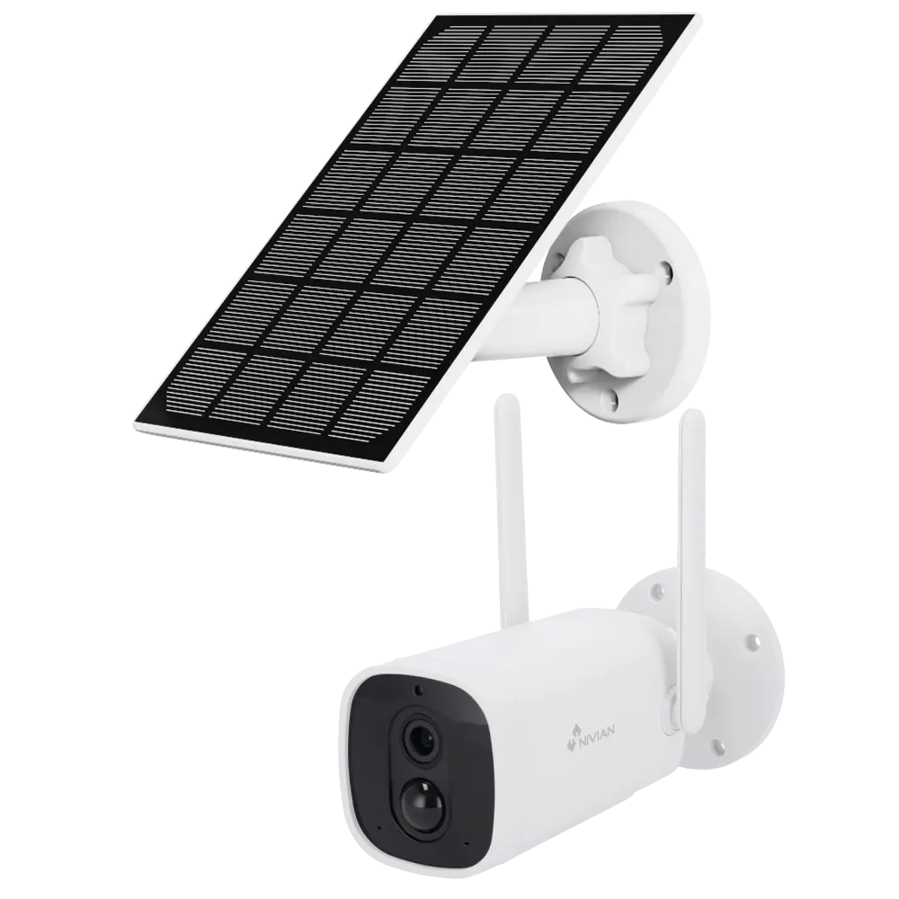 Nivian Caméra Extérieure Solaire Wi-Fi (Batterie incluse)