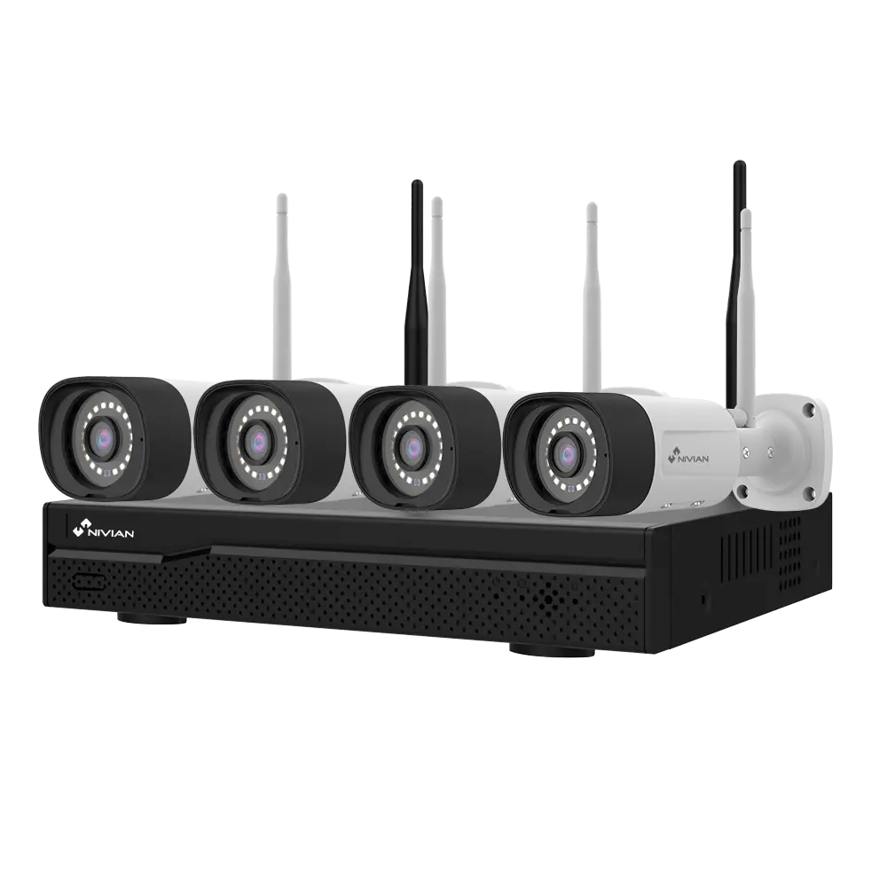Nivian Kit de Vidéosurveillance Wi-Fi 4 / 4 Caméras HD