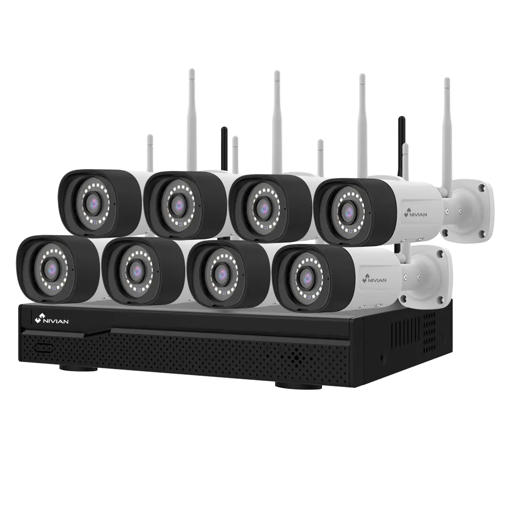 Kit Vidéosurveillance Nivian 3MP (NV-KIT1630W6-8CAM) - 8 caméras incluses (Enregistreur jusqu'à 16 caméras)