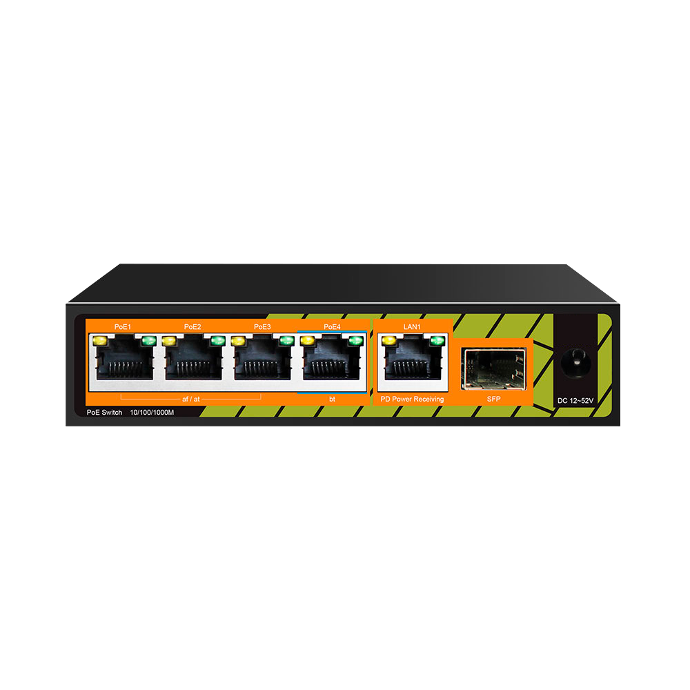 Switch POE alimenté en POE / POE-EXT0604-GF-60