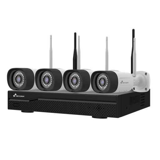 [NV-KIT1030W6-4CAM] Nivian Pack Sécurité Wi-Fi 4 Caméras Extérieures